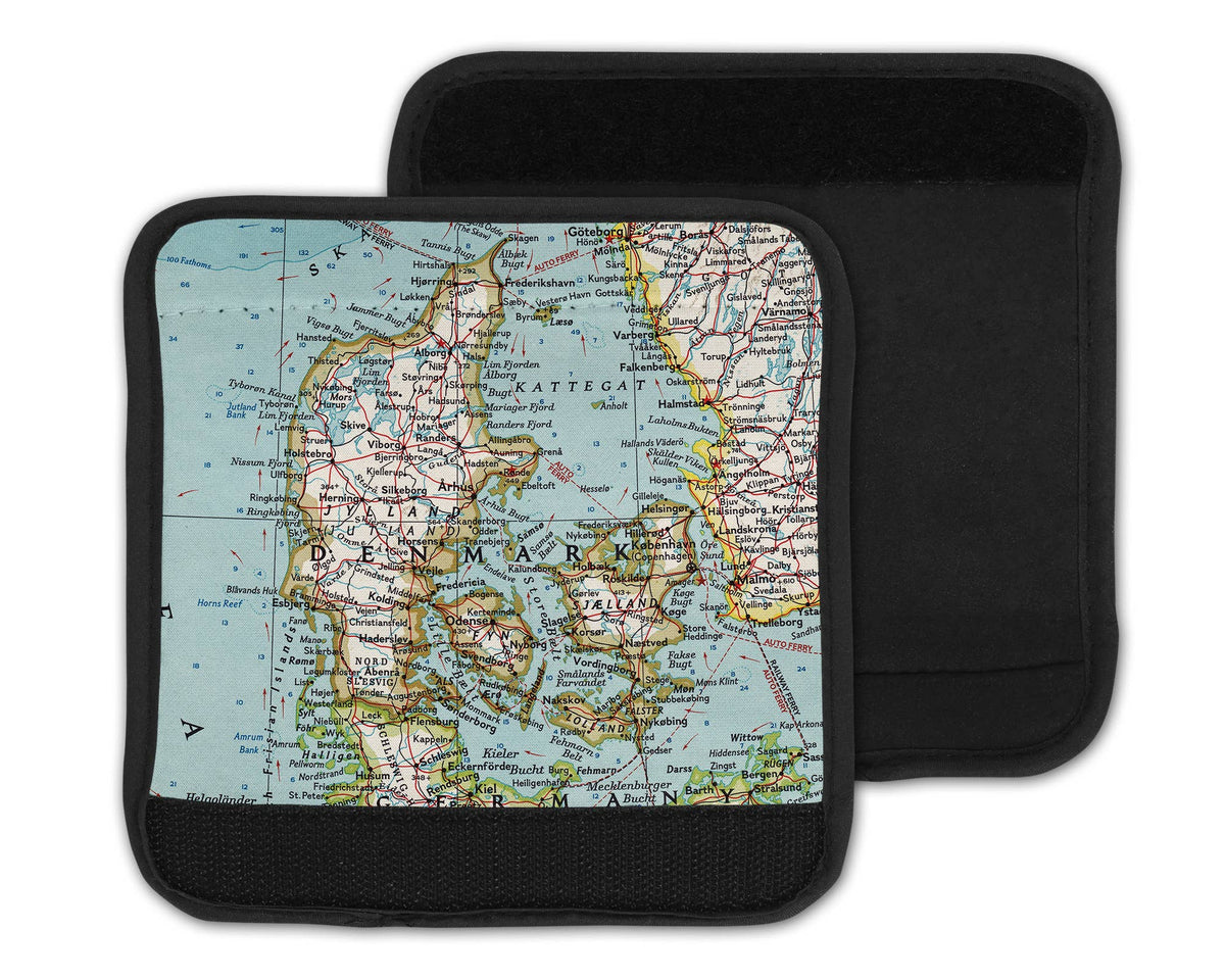 Denmark Map Suitcase Spotter Luggage Handle Wrap view 2
