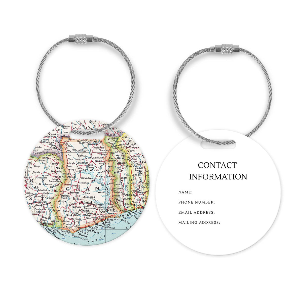 Ghana Map Luggage Tag and Handle Wrap view 2