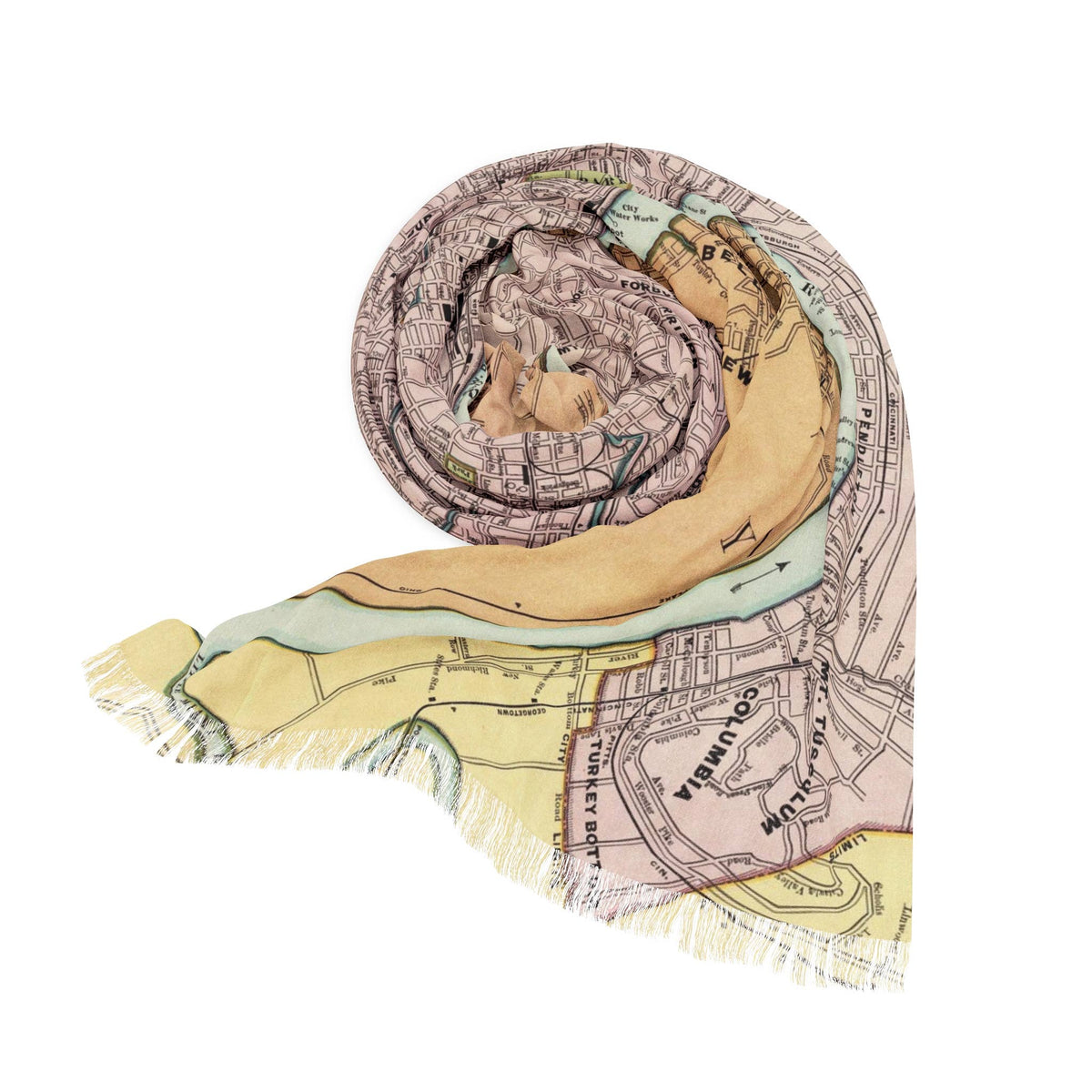 Cincinnati Ohio Map Travel Scarf view 4