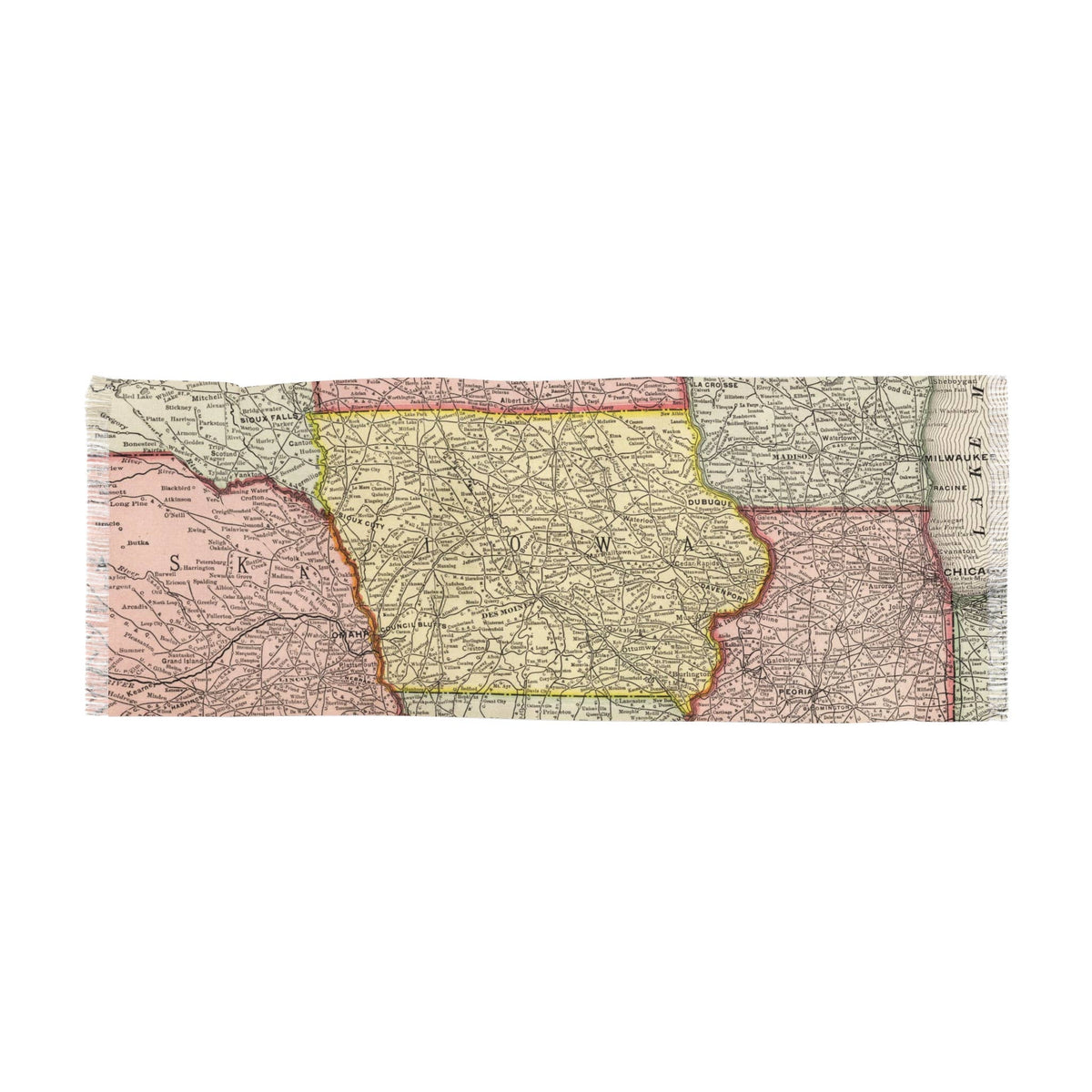 Iowa Map Travel Scarf view 2