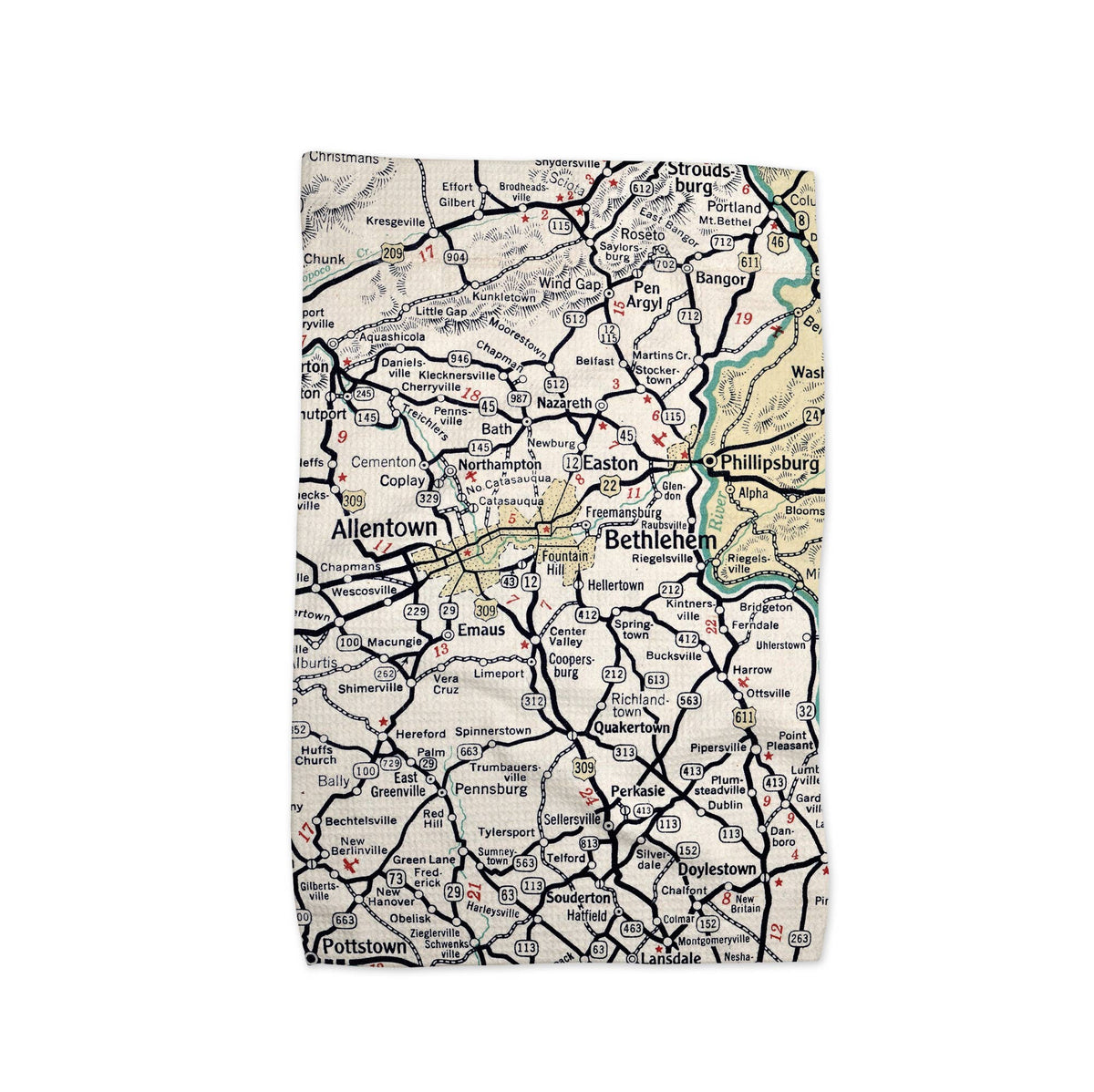 Bethlehem Pennsylvania map tea towel