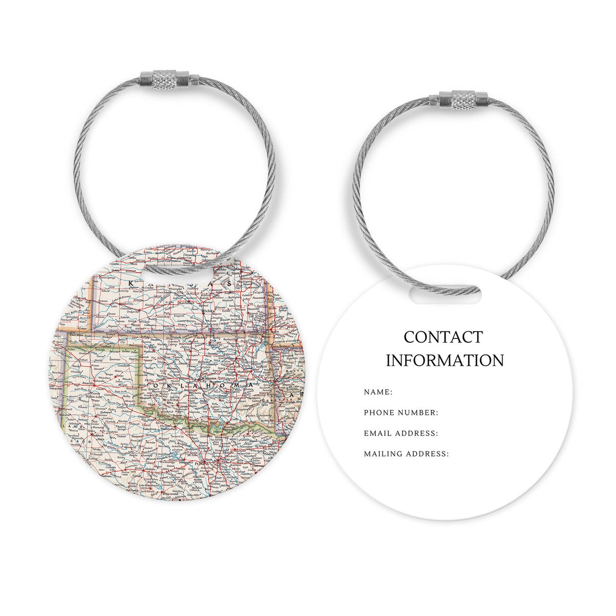 Oklahoma Map Luggage Tag