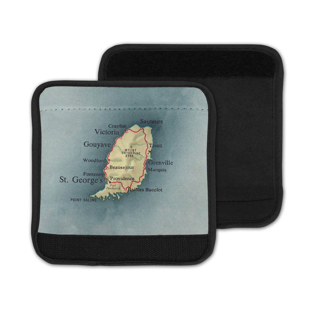 Grenada Map Luggage Tag and Handle Wrap view 3