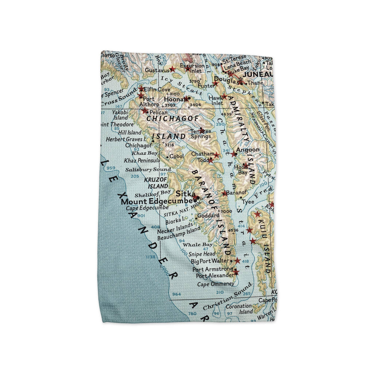 Sitka Alaska map tea towel