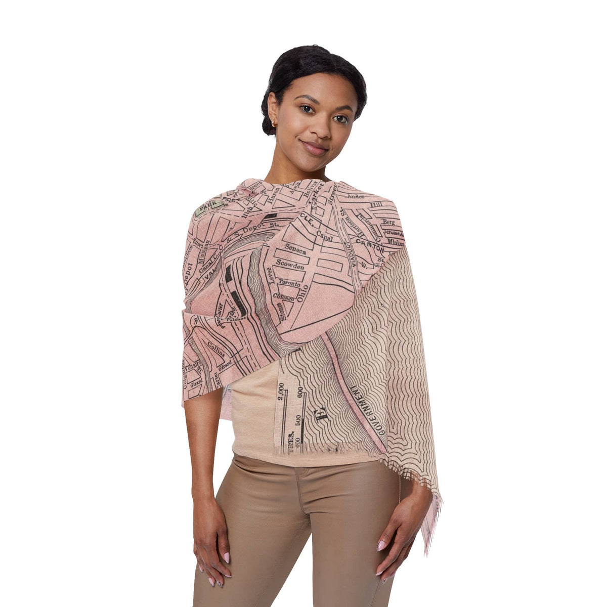 Cleveland Ohio Map Travel Scarf view 3