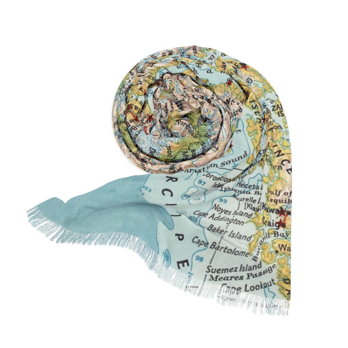Alaska Cruise Inside Passage Map Travel Scarf