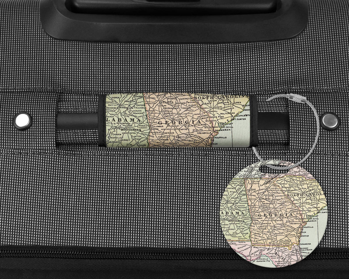 Georgia Map Luggage Tag and Handle Wrap