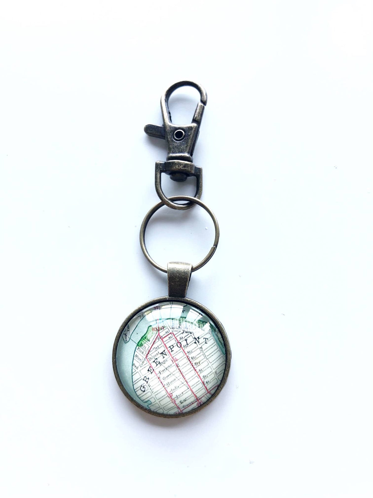 Greenpoint Brooklyn vintage map keychain