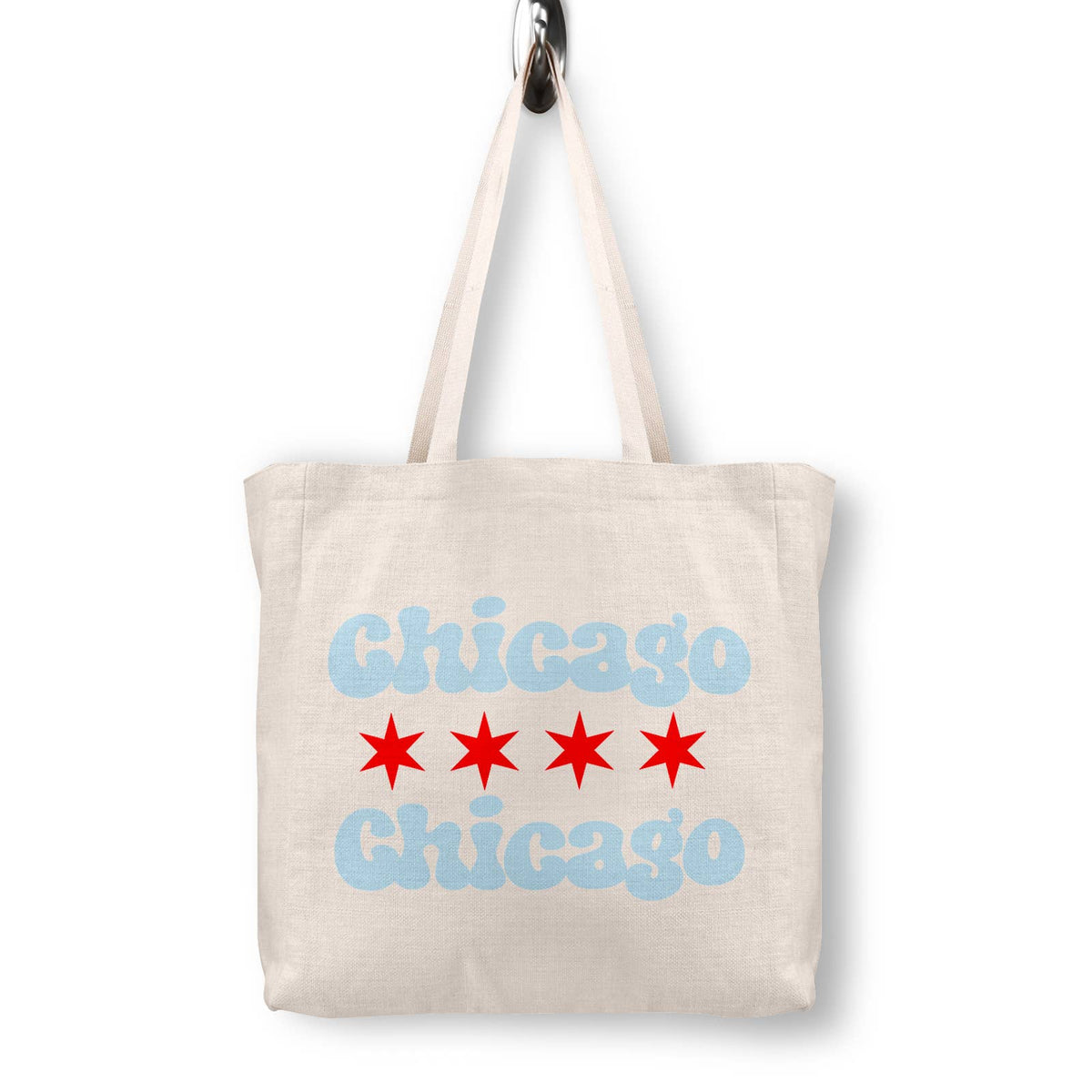 Chicago Flag Canvas Tote Bag