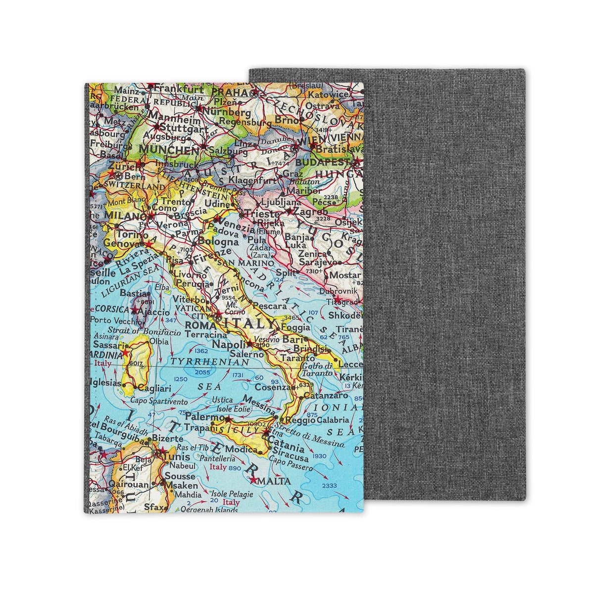 Italy vintage map journal
