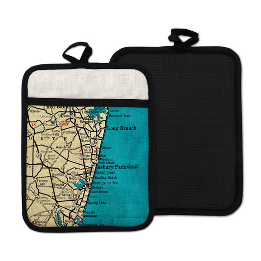 Asbury Park New Jersey vintage map hot pad