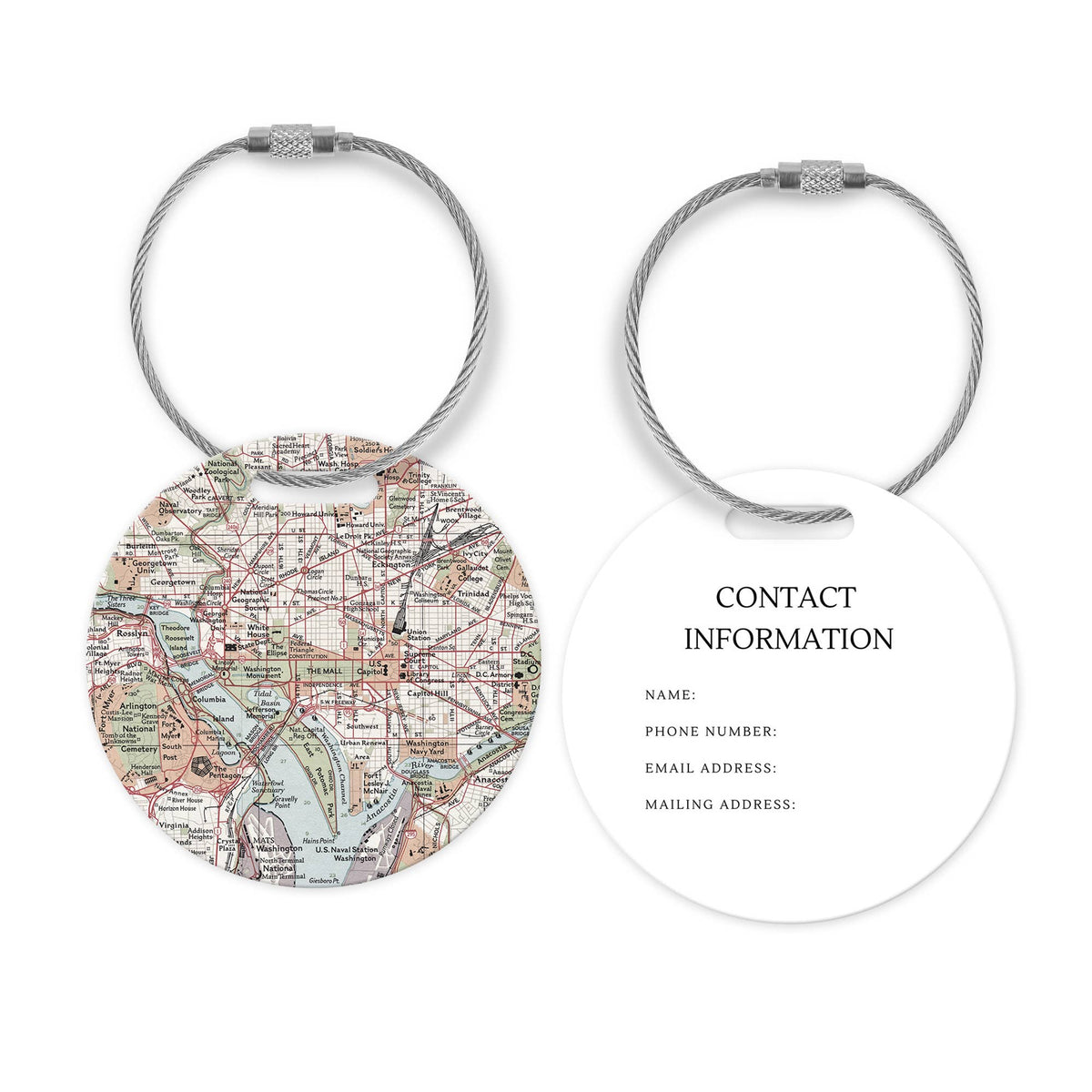 Washington DC Map Luggage Tag