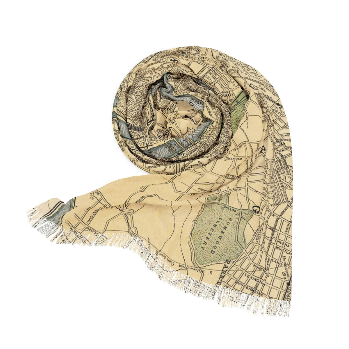 Pittsburgh Pennsylvania Map Travel Scarf view 2