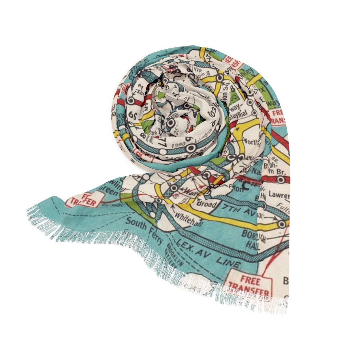 New York City NYC Subway Map Travel Scarf