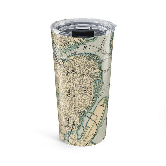 Boston Massachusetts Vintage Map 20oz Insulated Tumbler