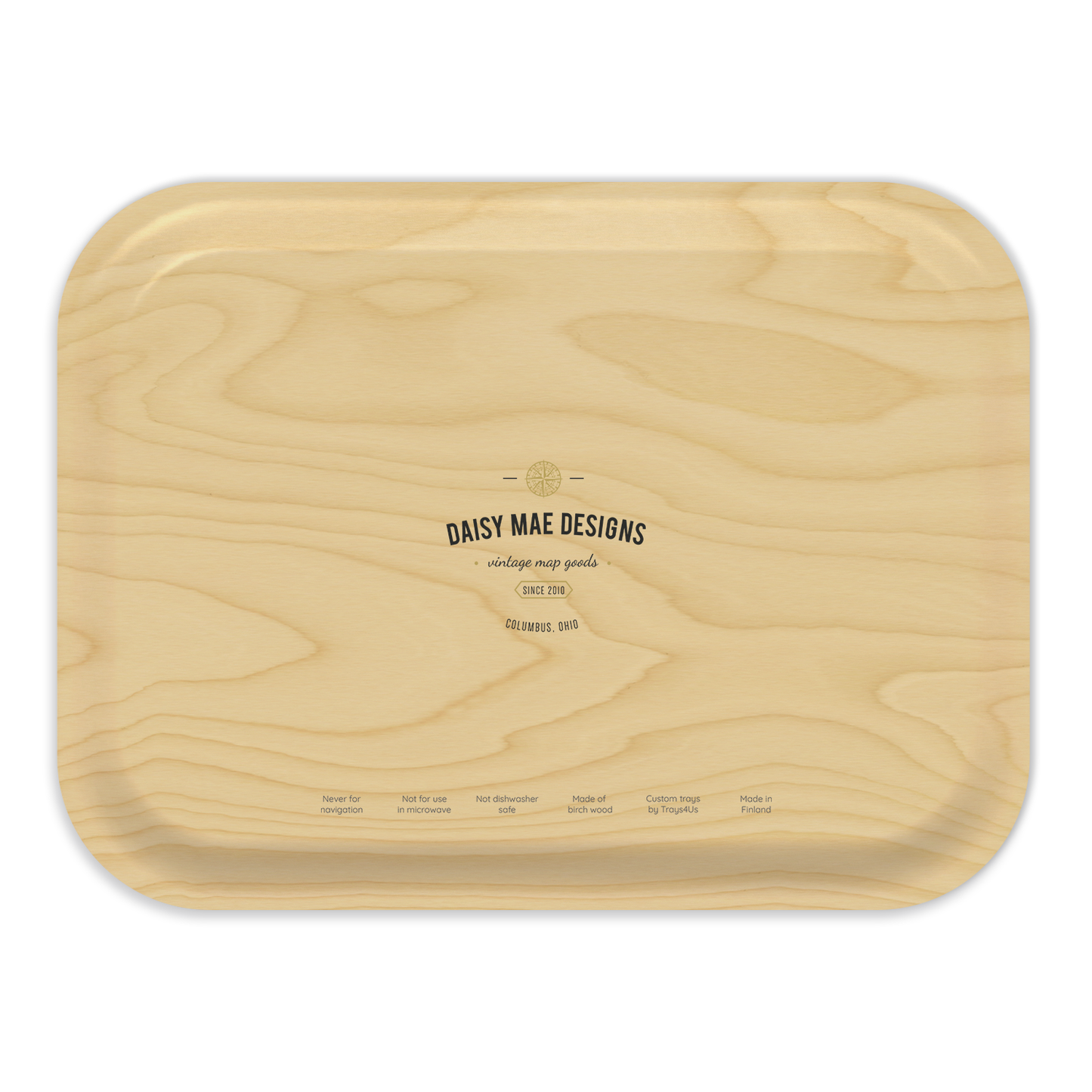 Chicago Map Birchwood Tray – 11" x 8" Serving Tray