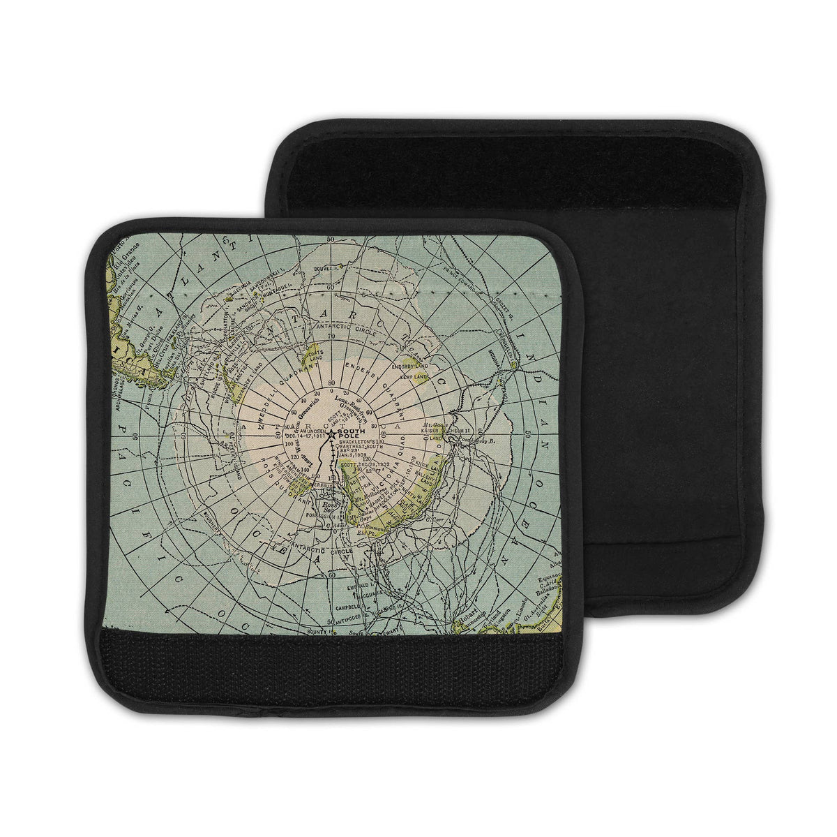 Antarctica Map Suitcase Spotter Luggage Handle Wrap view 2