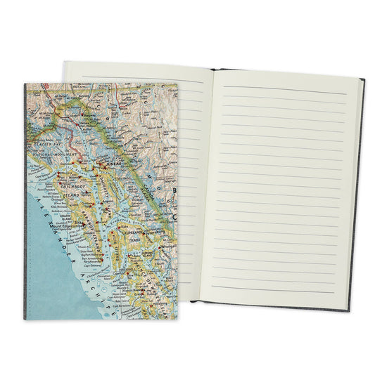 Alaska Inside Passage Vintage Map Travel Journal