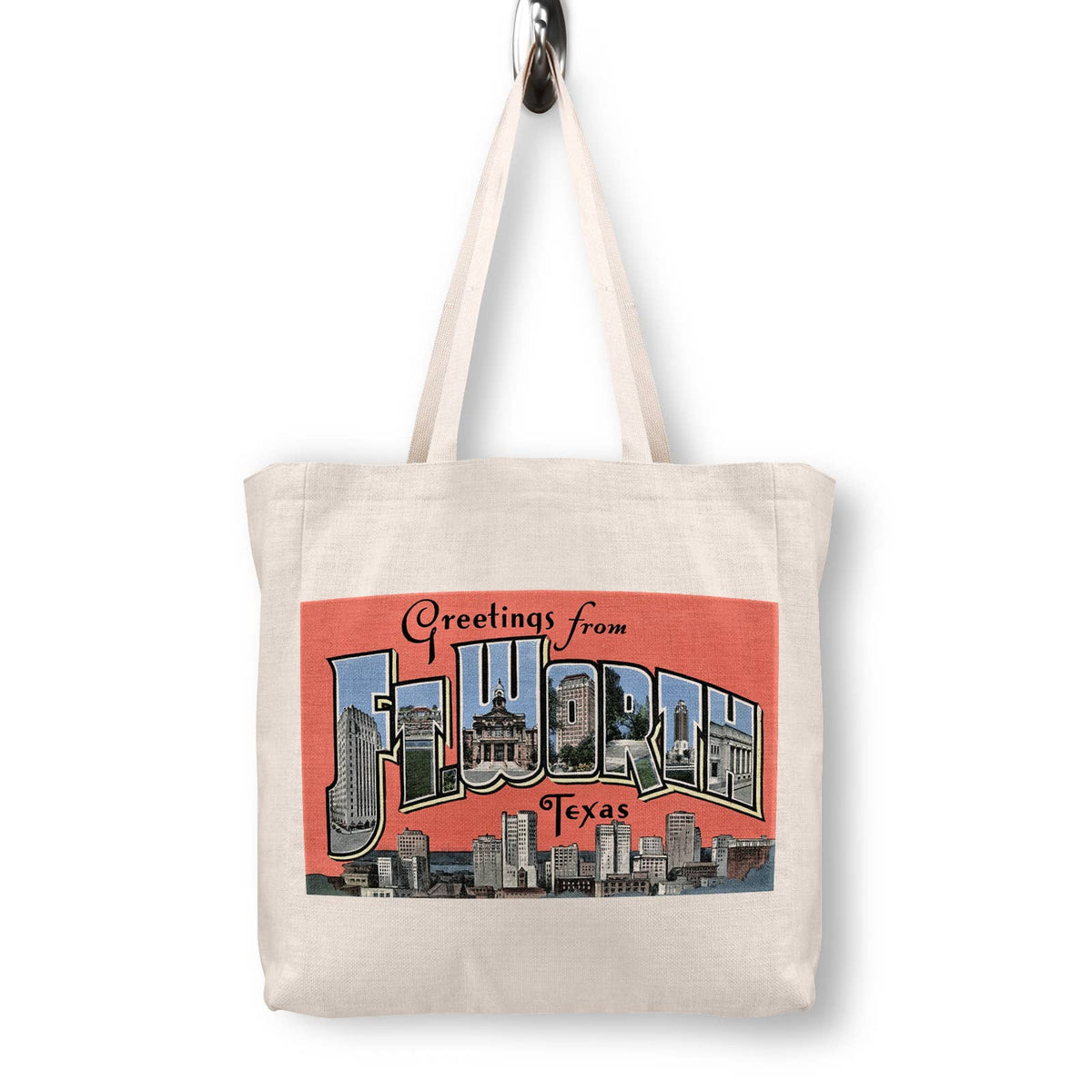 Fort Worth Texas Vintage Postcard Canvas Tote Bag