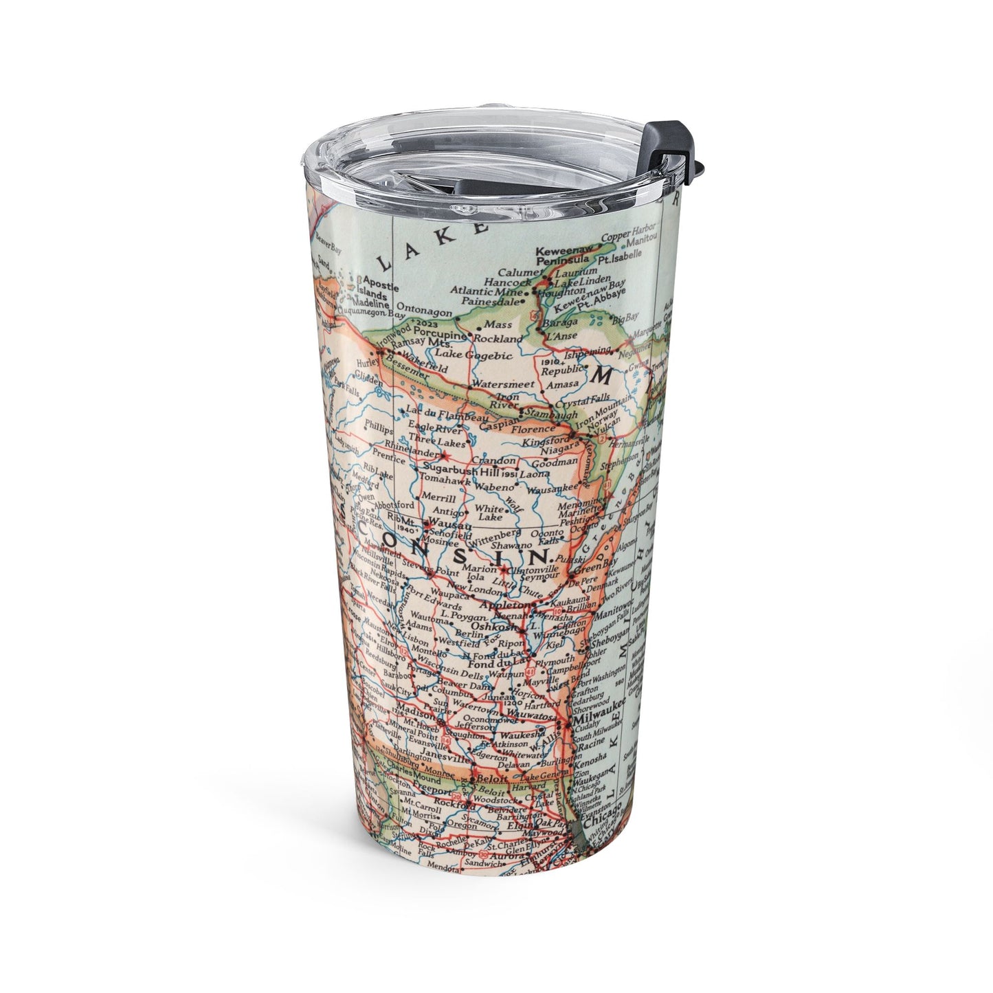 Michigan Vintage Map 20oz Insulated Tumbler