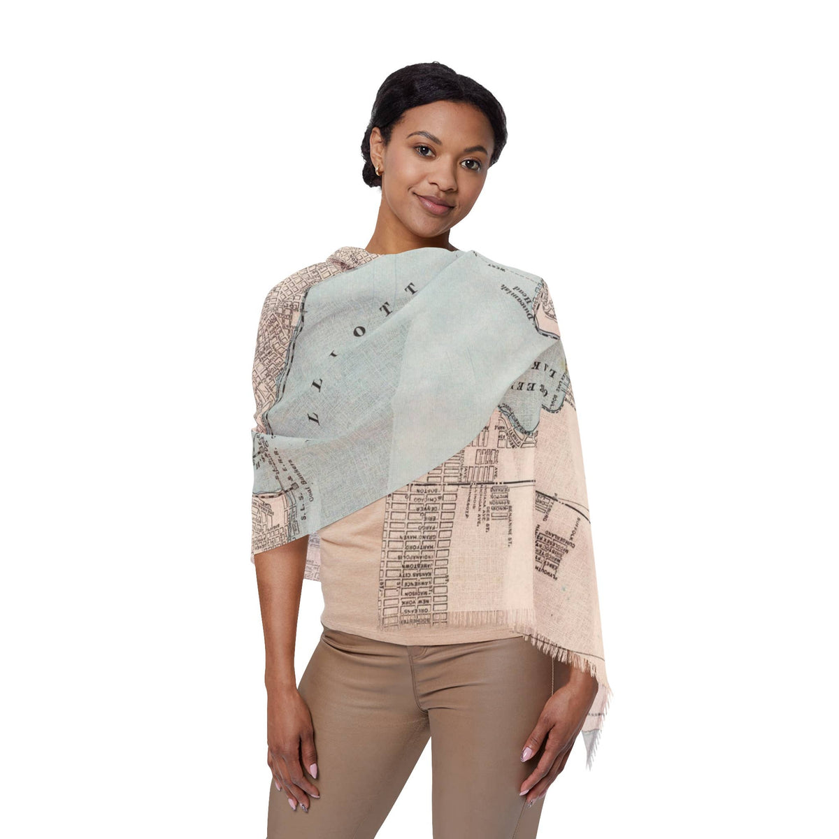 Seattle Washington Map Travel Scarf view 2