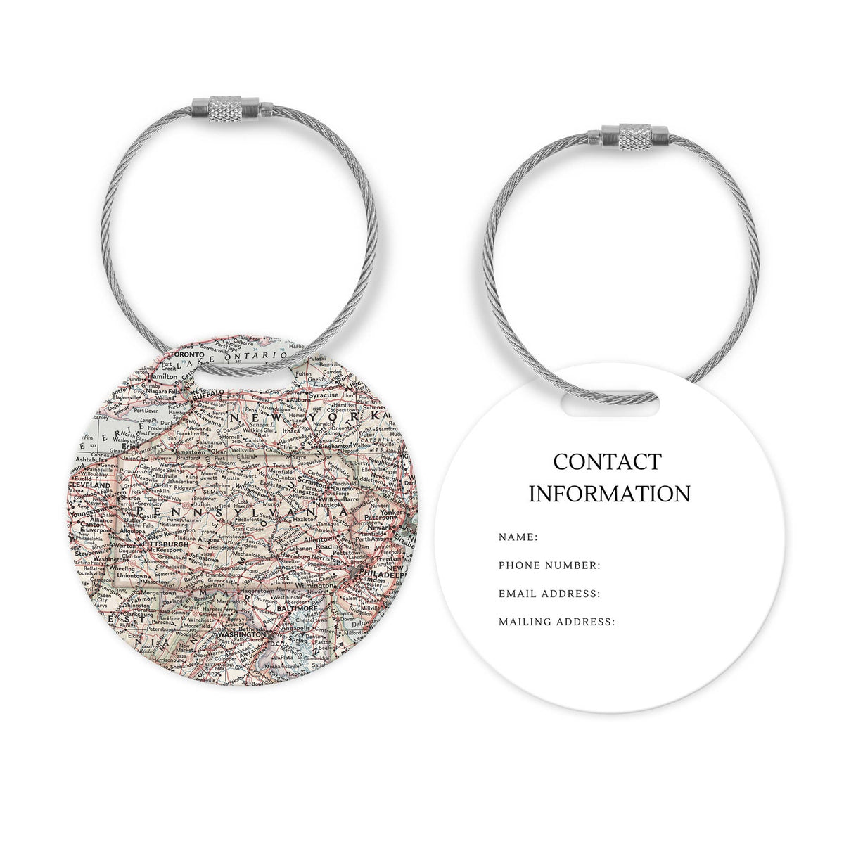Pennsylvania Map Luggage Tag