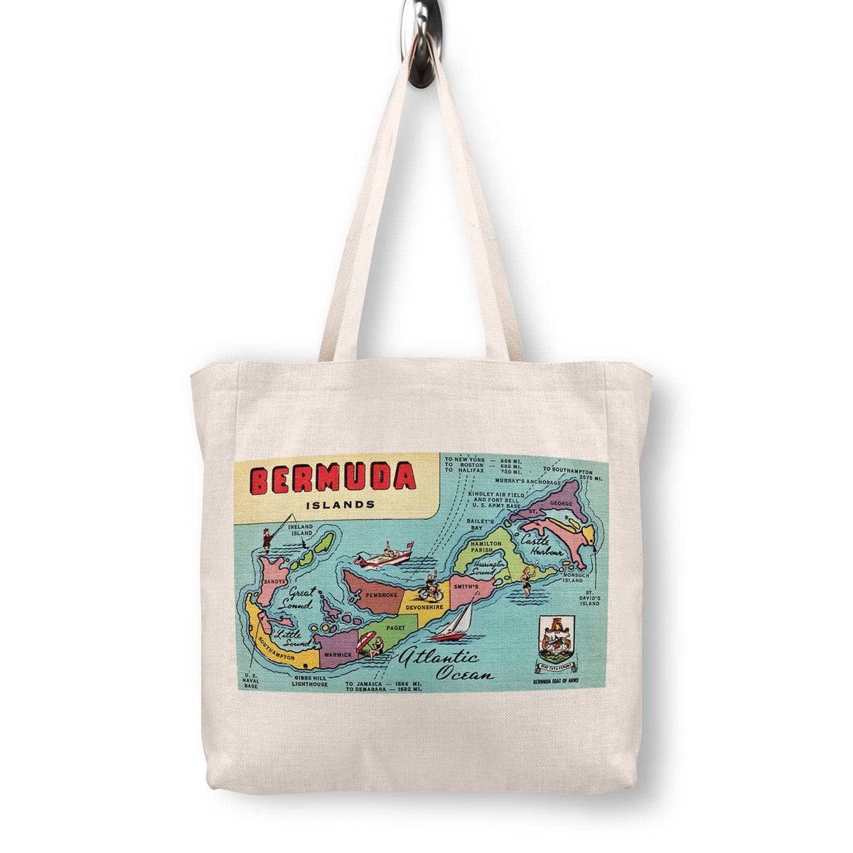 Bermuda Vintage Postcard Canvas Tote Bag