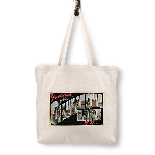 Chautauqua Lake New York Vintage Postcard Canvas Tote Bag