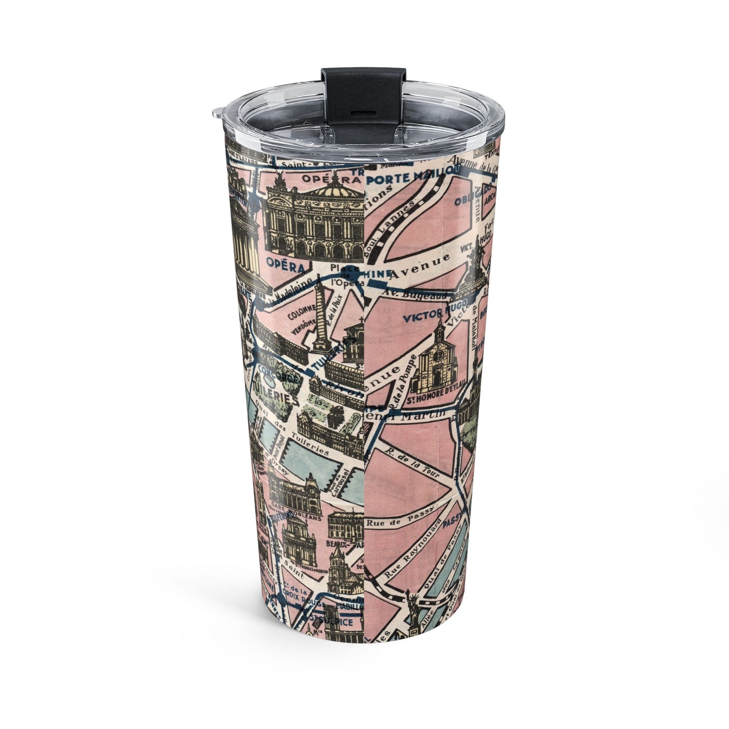 Paris France Vintage Map 20oz Insulated Tumbler