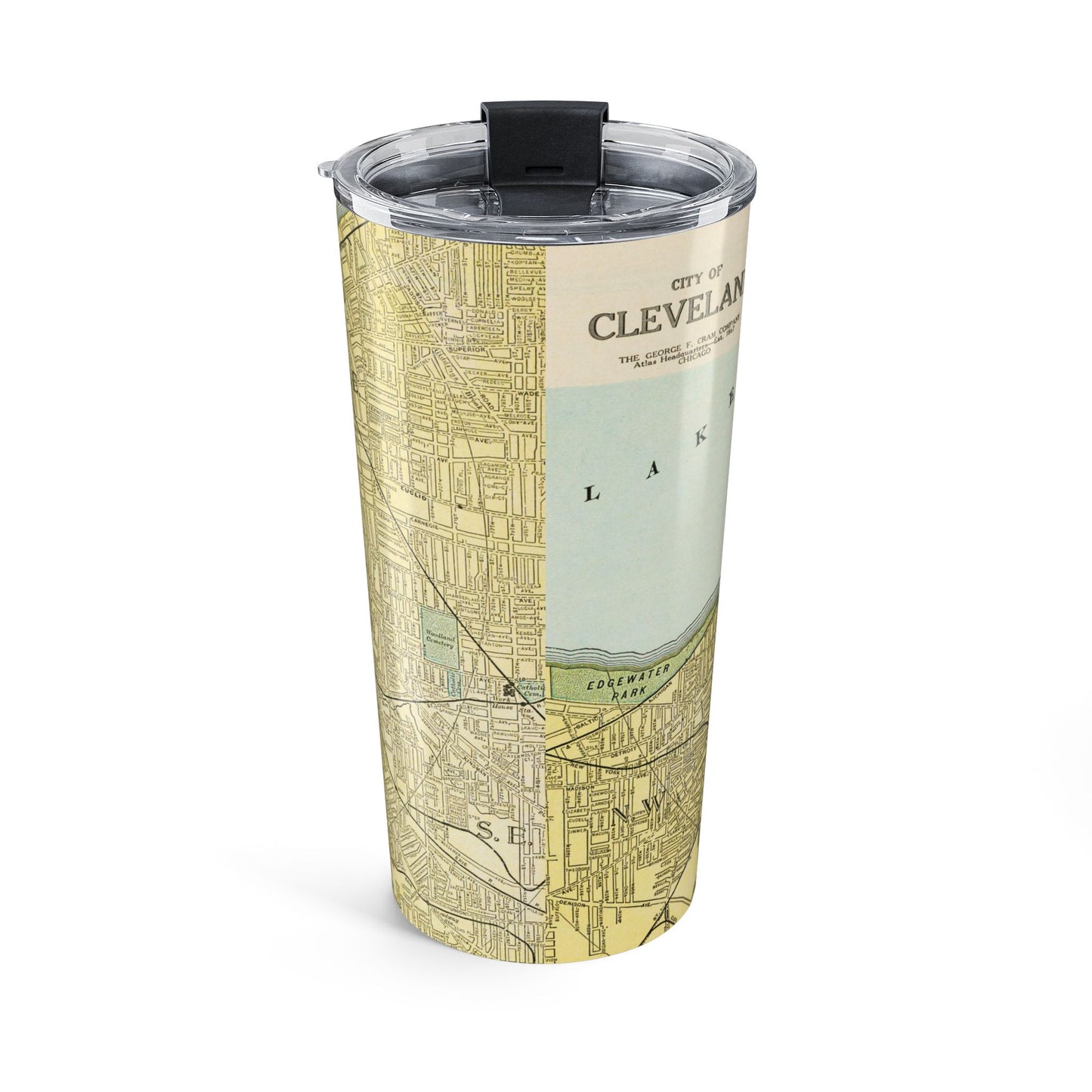 Cleveland Ohio Vintage Map 20oz Insulated Tumbler