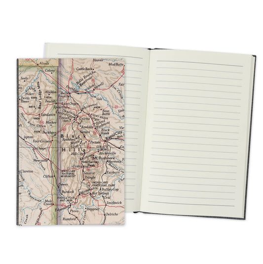 Black Hills South Dakota Vintage Map Travel Journal