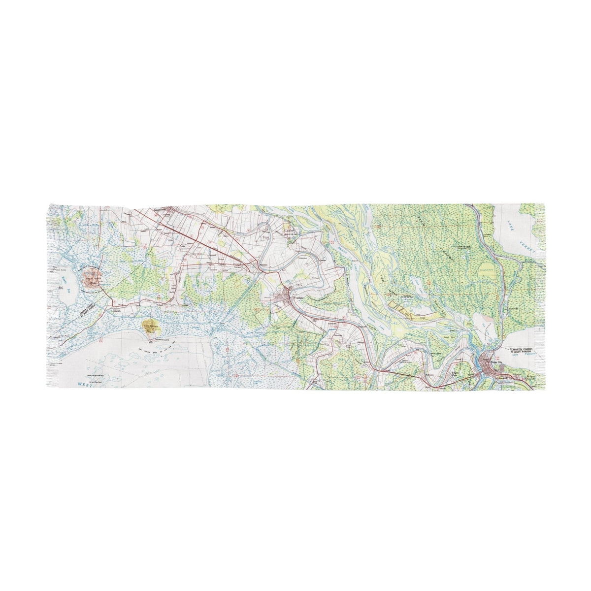 Franklin Louisiana Map Travel Scarf view 2
