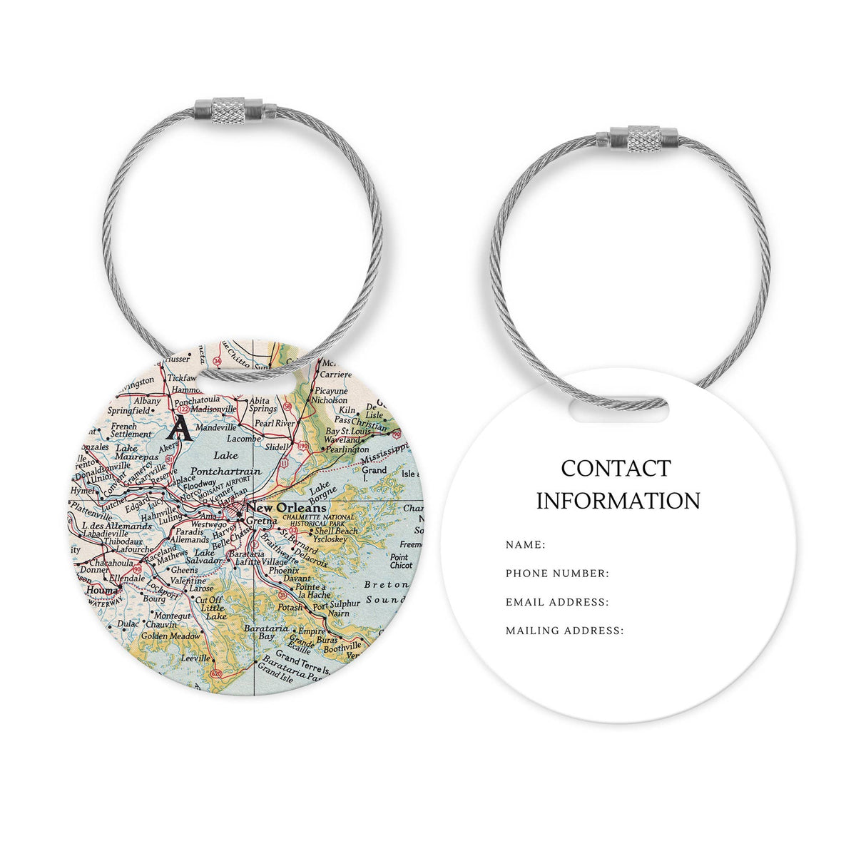 New Orleans Louisiana Map Luggage Tag and Handle Wrap view 2