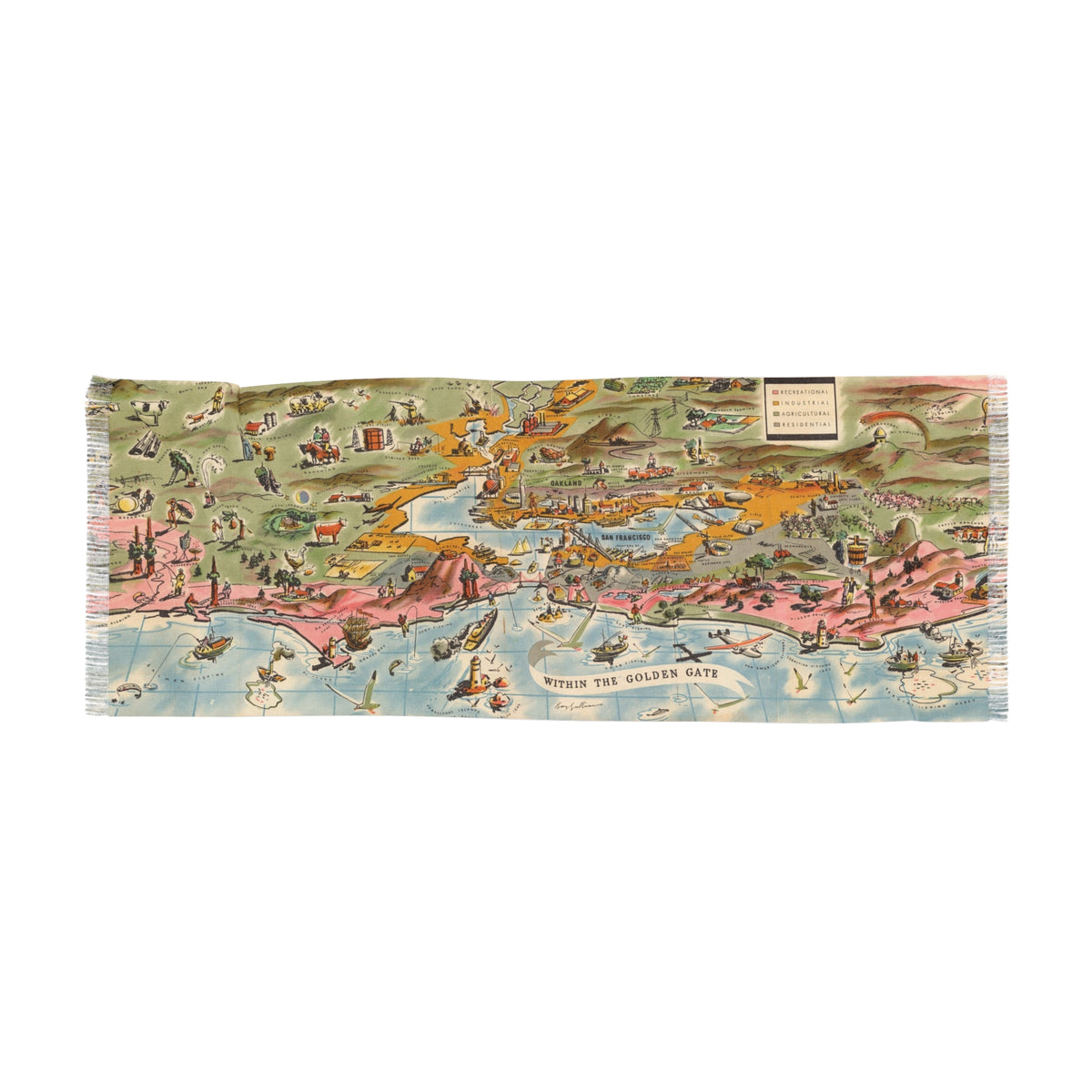 San Francisco Vintage Map Scarf