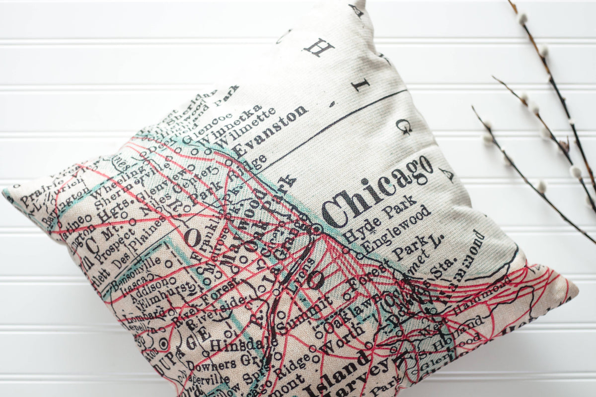 Fredericksburg Texas vintage map throw pillow