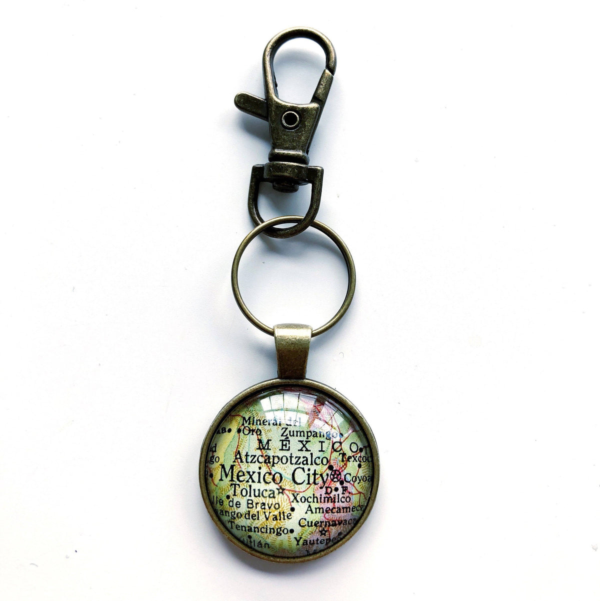 Mexico City vintage map keychain
