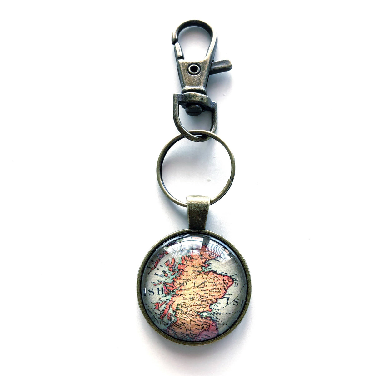 Scotland vintage map keychain