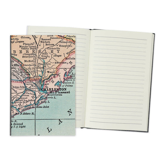 Charleston South Carolina Vintage Map Guest Book Journal