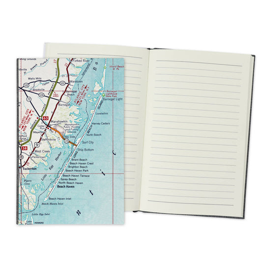 Long Beach Island New Jersey Vintage Map Travel Journal