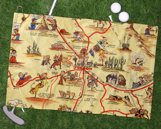 Tucson Arizona vintage map golf towel