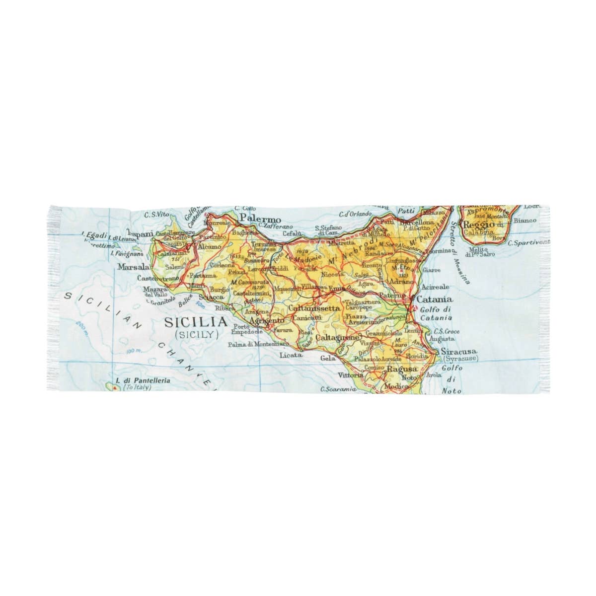 Sicily Map Travel Scarf view 3