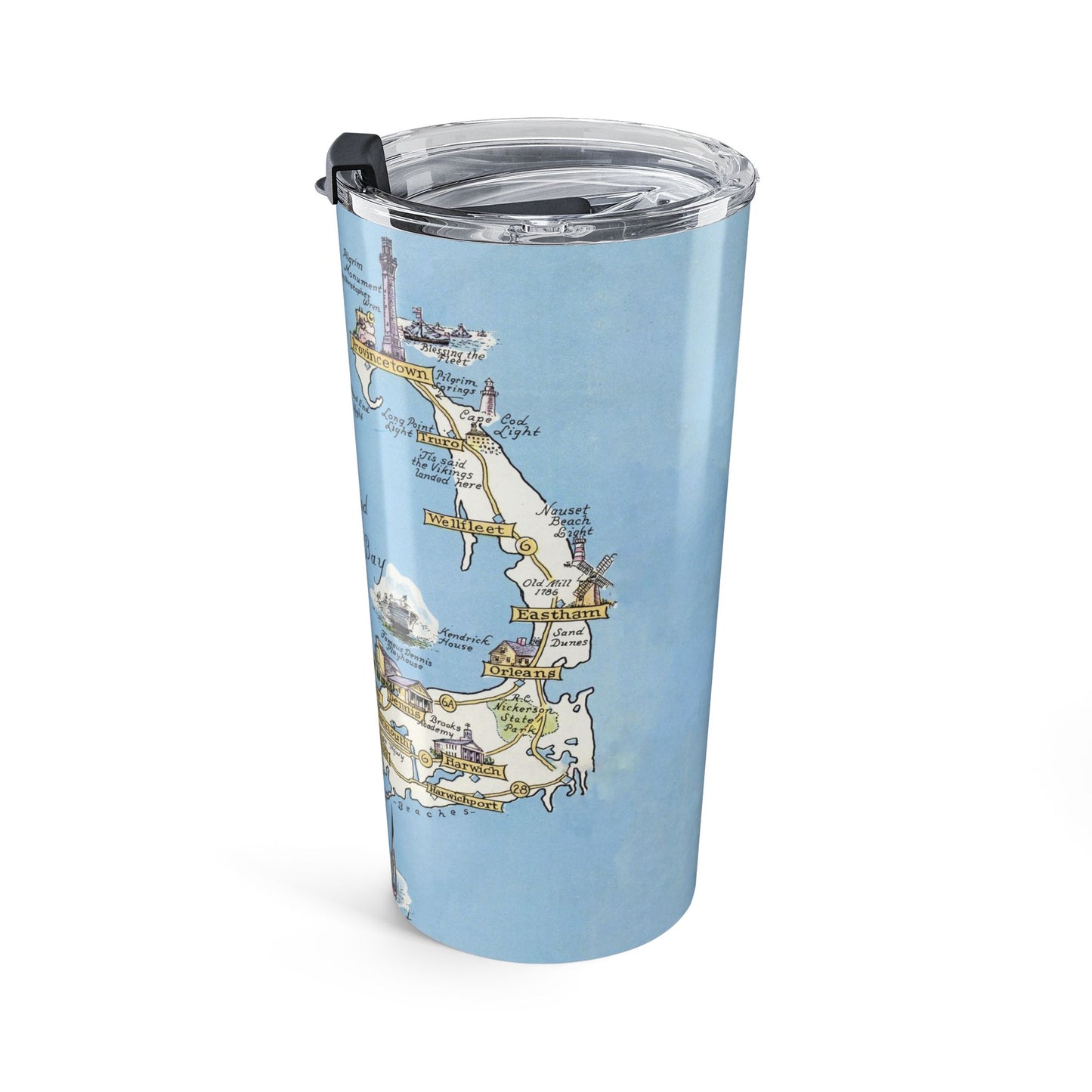 Cape Cod Massachusetts Vintage Map 20oz Insulated Tumbler