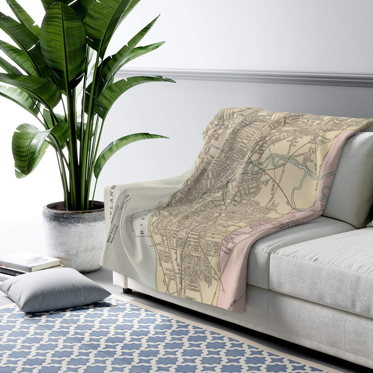 Cleveland Ohio Vintage Map Blanket