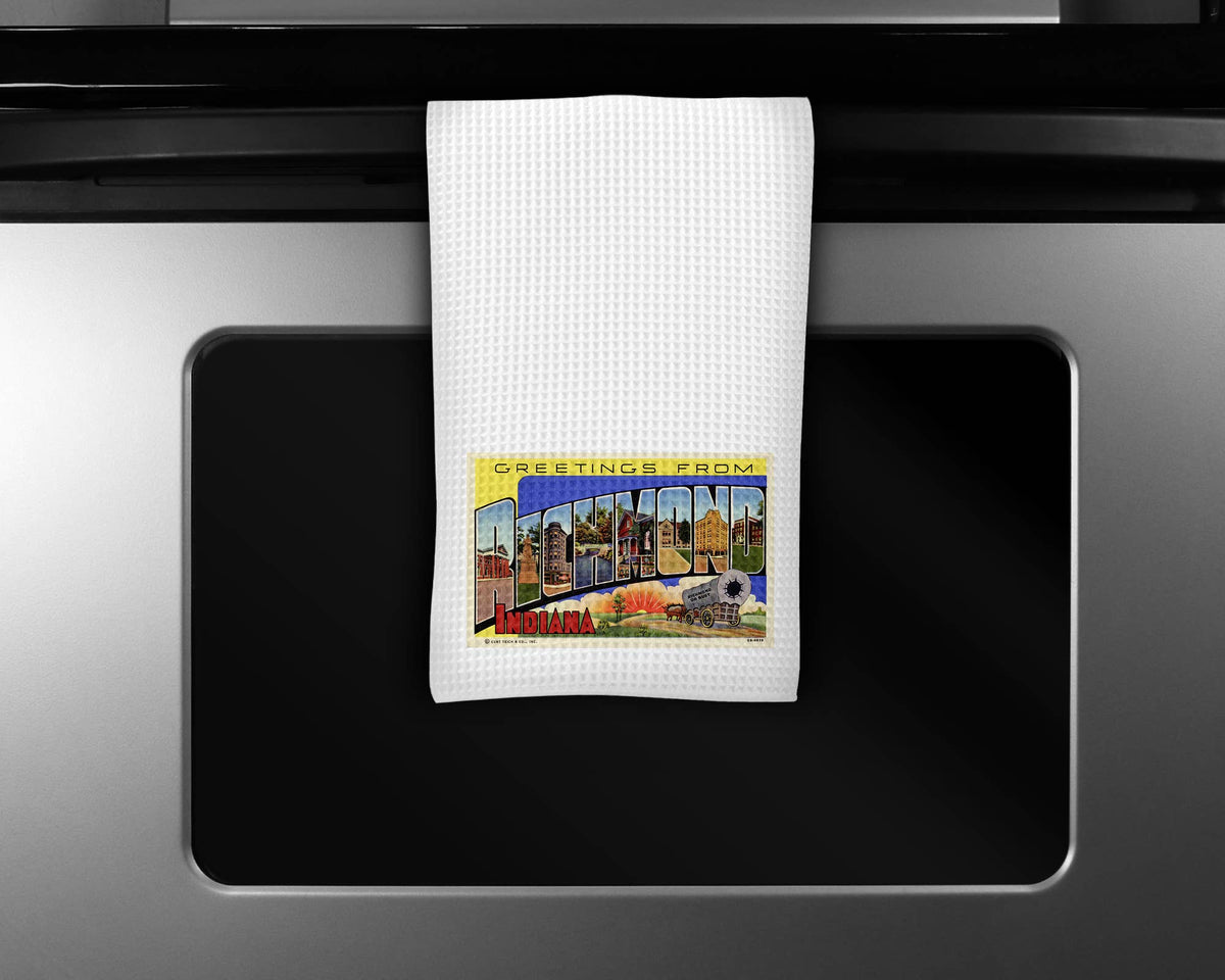 Richmond Indiana map tea towel