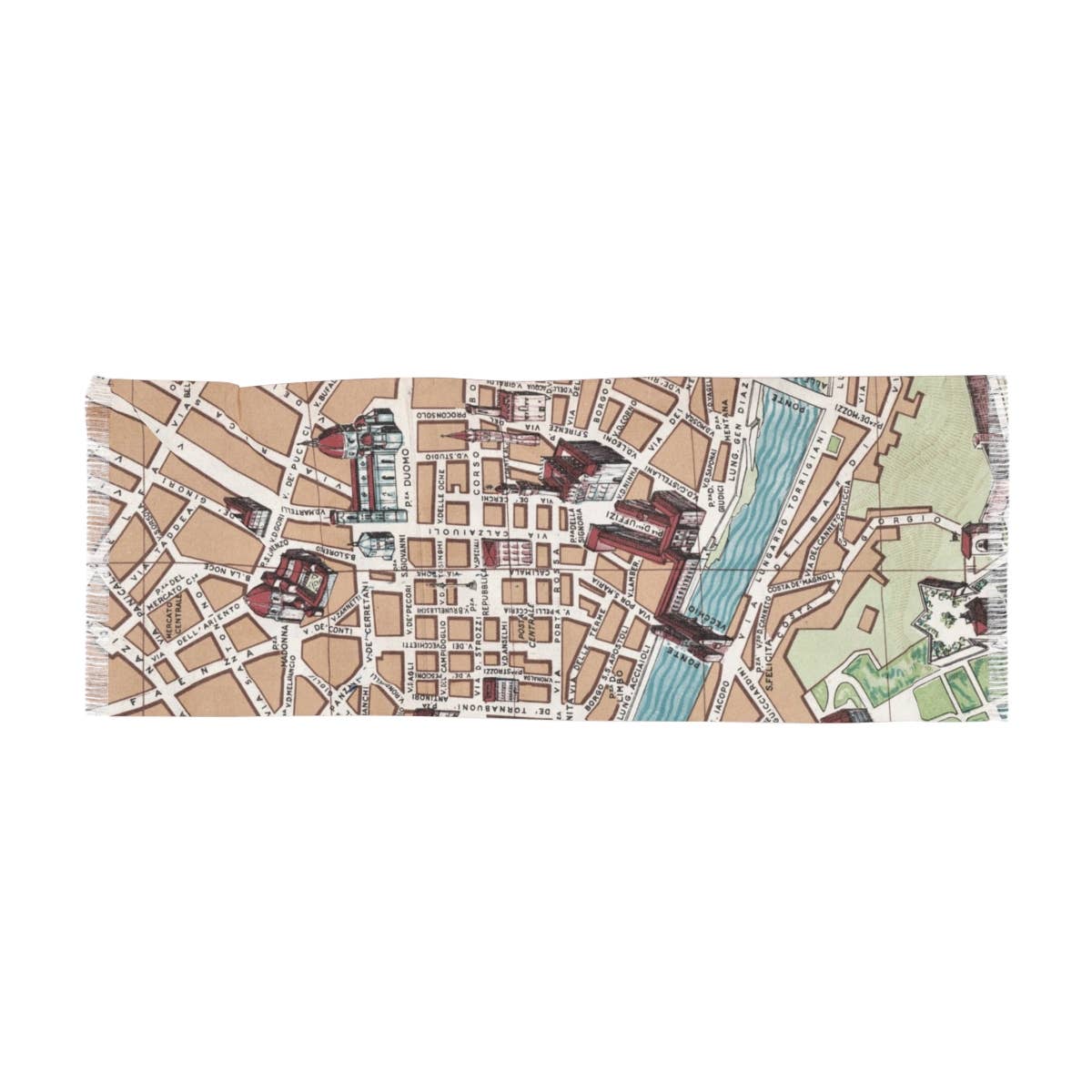 Florence Italy Map Travel Scarf view 2