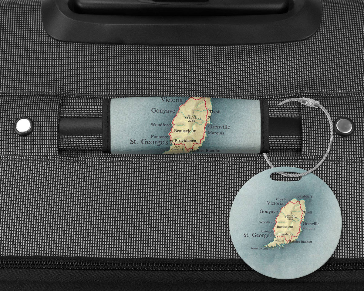Grenada Map Luggage Tag and Handle Wrap