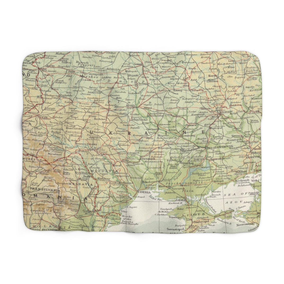 Ukraine Map Sherpa Fleece Blanket | Cozy Travel Throw