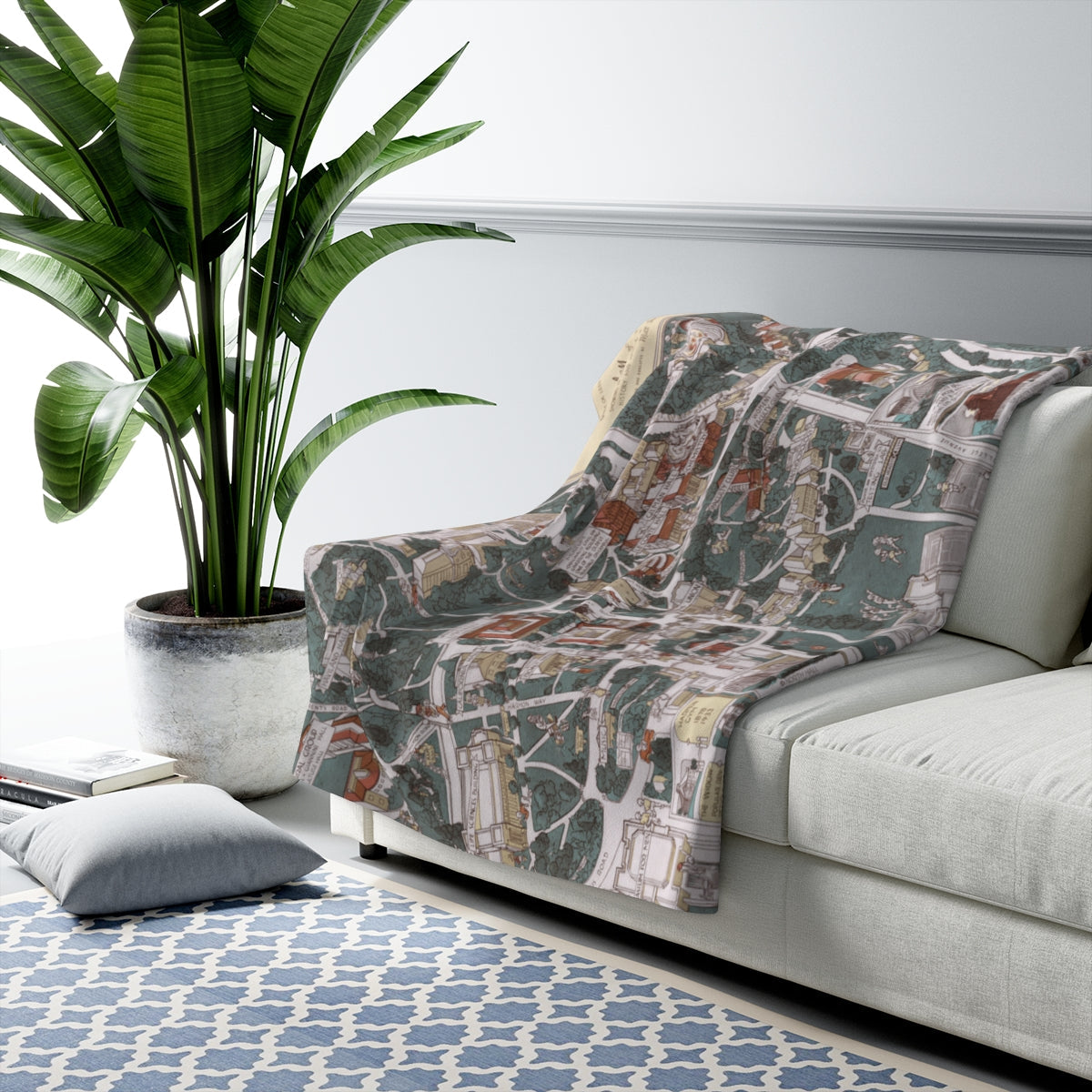 University of California Berkeley Map Sherpa Fleece Blanket | Cozy Travel Throw