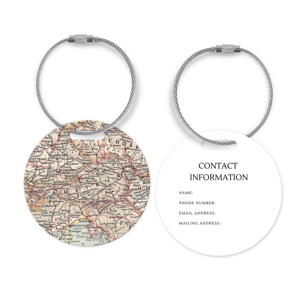 Austria Map Luggage Tag and Handle Wrap view 2