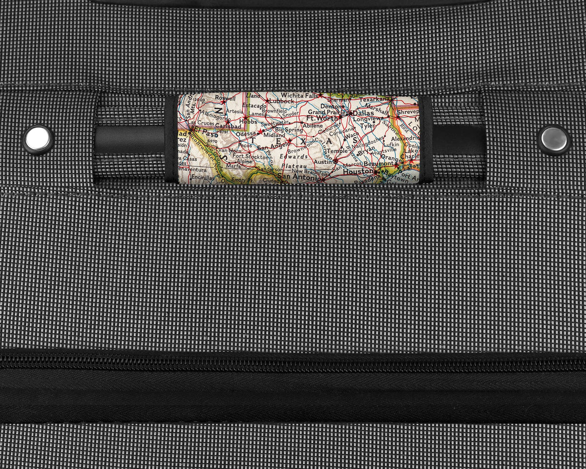 Texas Map Suitcase Spotter Luggage Handle Wrap view 2